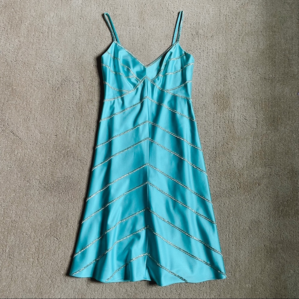 Badgley Mischka Silk Beaded Dress - Size 4